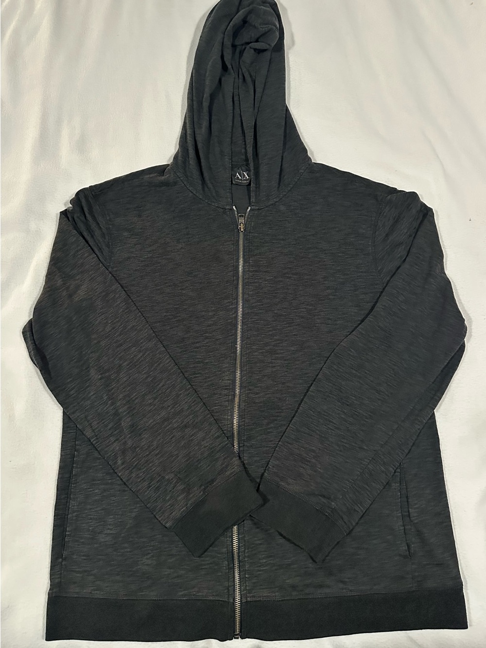 A/X Armani Exchange Men's Dark Charcoal Zip-Up Hoodie